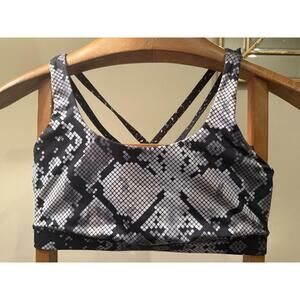 Lululemon Energy Bra 8 Argyle Snakeskin Black